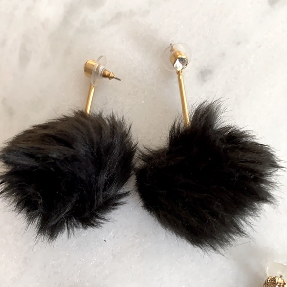 Black Pom Pom Earring Bundle - Picture 2 of 3